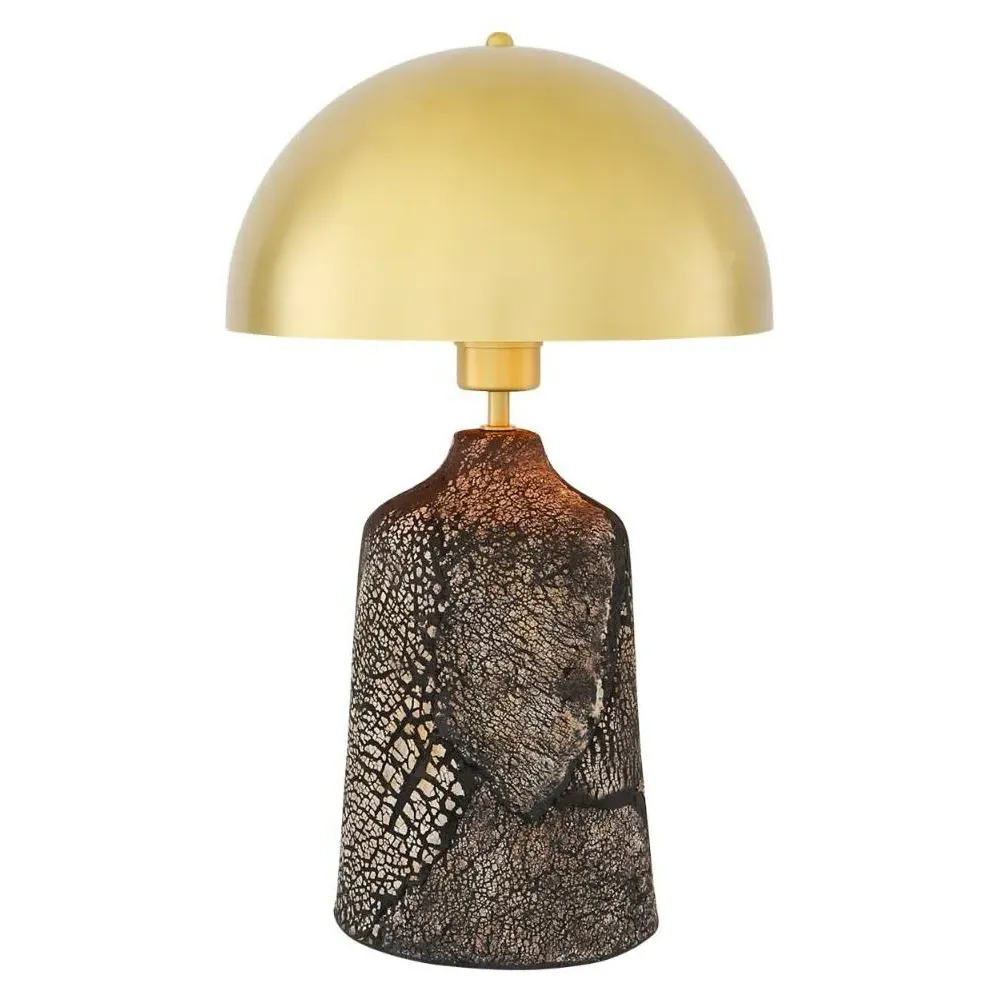 Tall Table Lamp with Dome Shade - Black, Ceramic