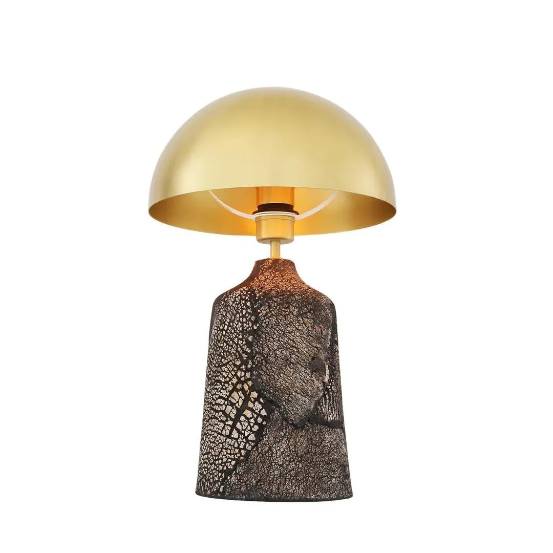 Tall Table Lamp with Dome Shade - Black, Ceramic