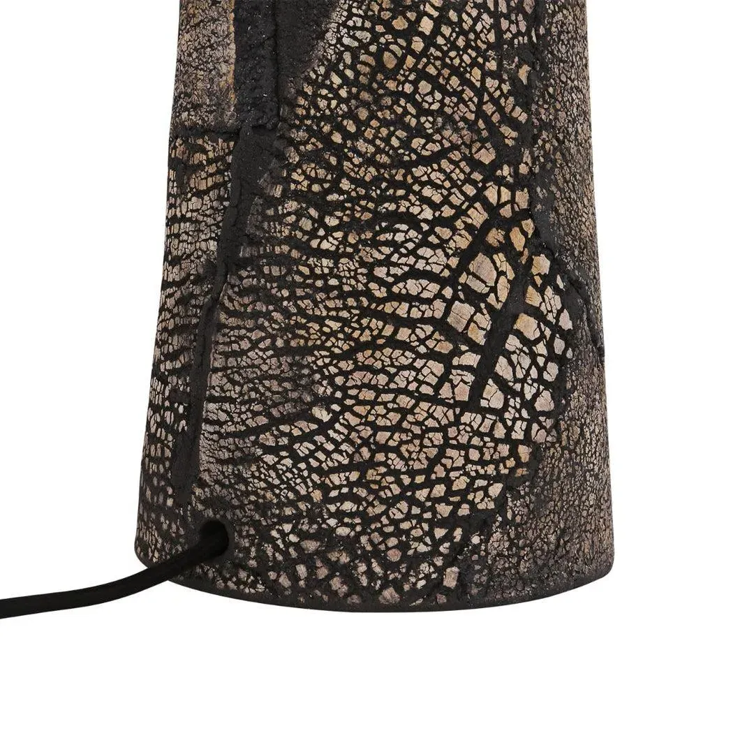 Tall Table Lamp with Dome Shade - Black, Ceramic