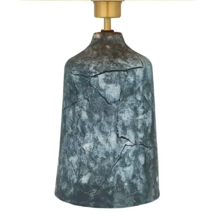 Tall Table Lamp with Dome Shade - Blue, Ceramic