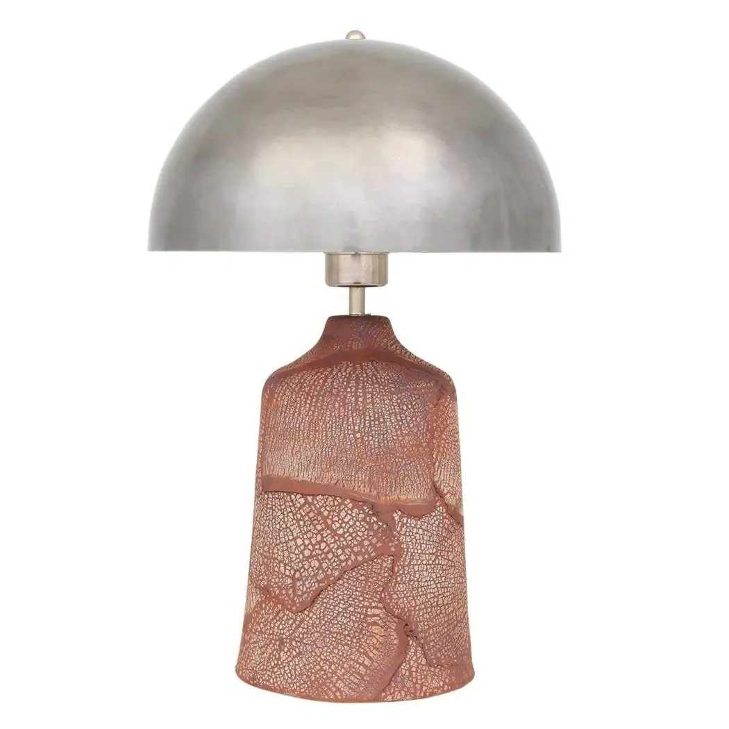 Tall Table Lamp with Dome Shade - Red, Ceramic