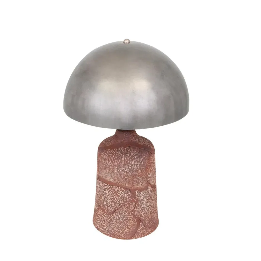 Tall Table Lamp with Dome Shade - Red, Ceramic