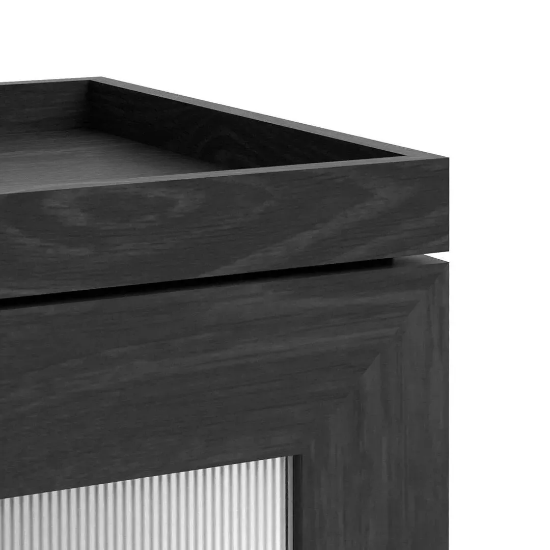Tallboy Bathroom Cabinet with Tray - Dark Oak