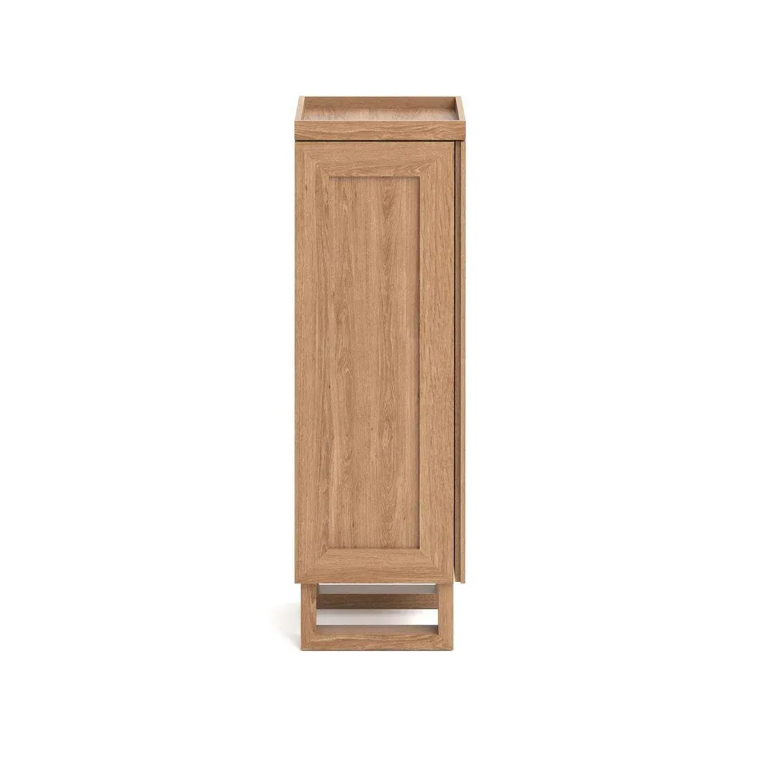 Tallboy Bathroom Cabinet with Tray - Natural Oak