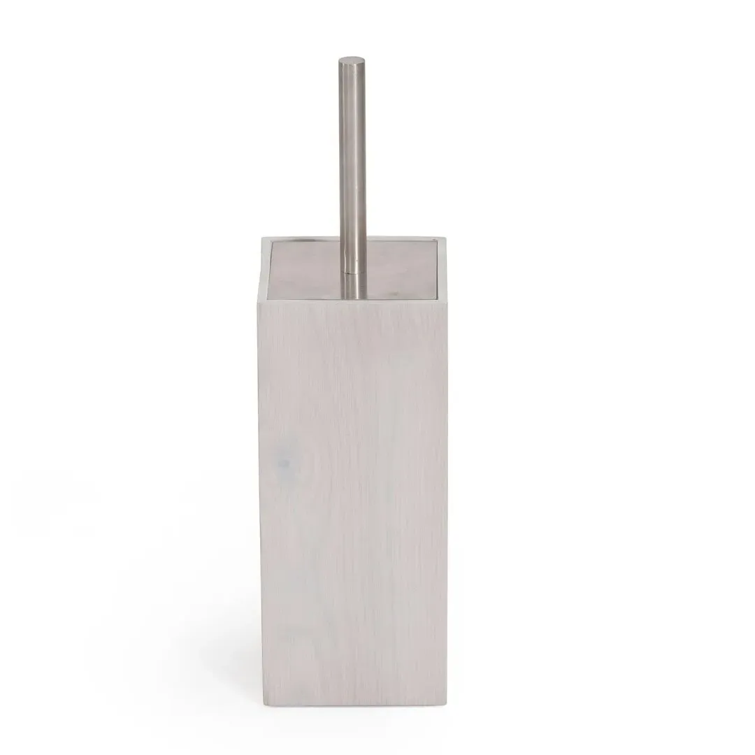 Toilet Brush with Holder - White, Wood