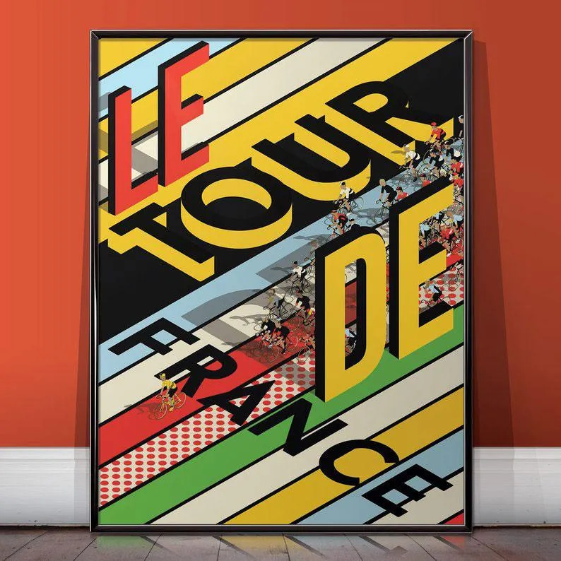 Tour De France Bicycle Art Print - 46x61cm image