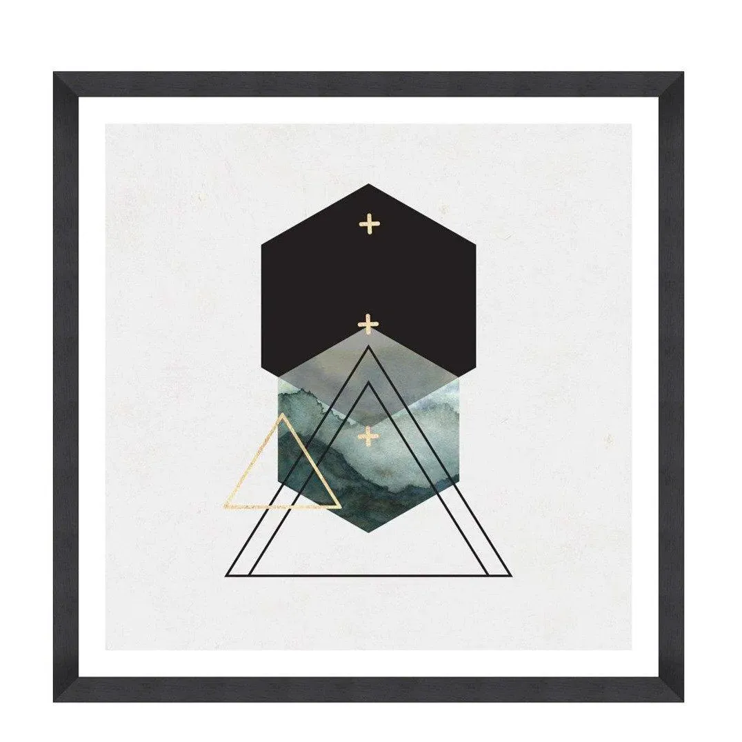 Triangles II Framed Wall Art - Gold Foil
