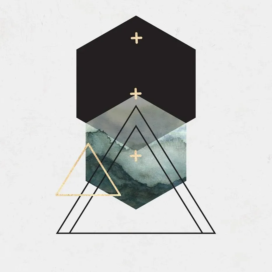 Triangles II Framed Wall Art - Gold Foil