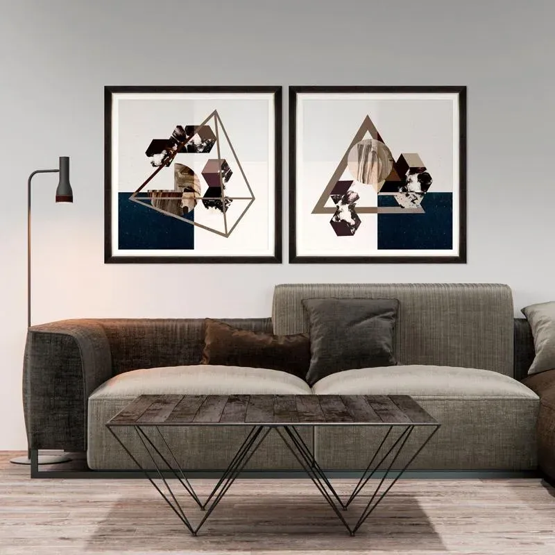 Triangles II Framed Wall Art - Gold Foil