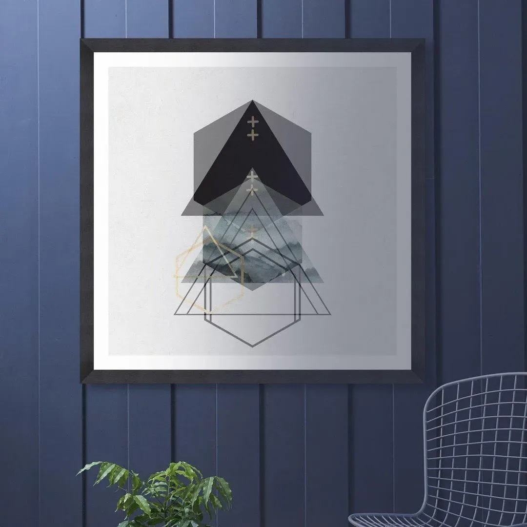 Triangles II Framed Wall Art - Gold Foil