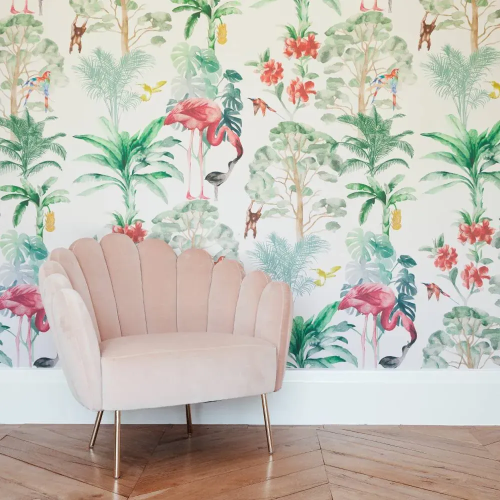 Tropical Wallpaper Roll - Hand Painted Design