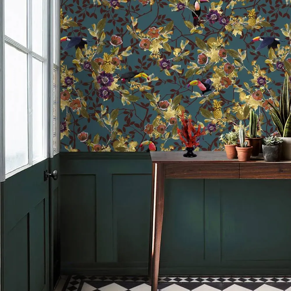 Tropical Wallpaper with Toucans - Laguna image