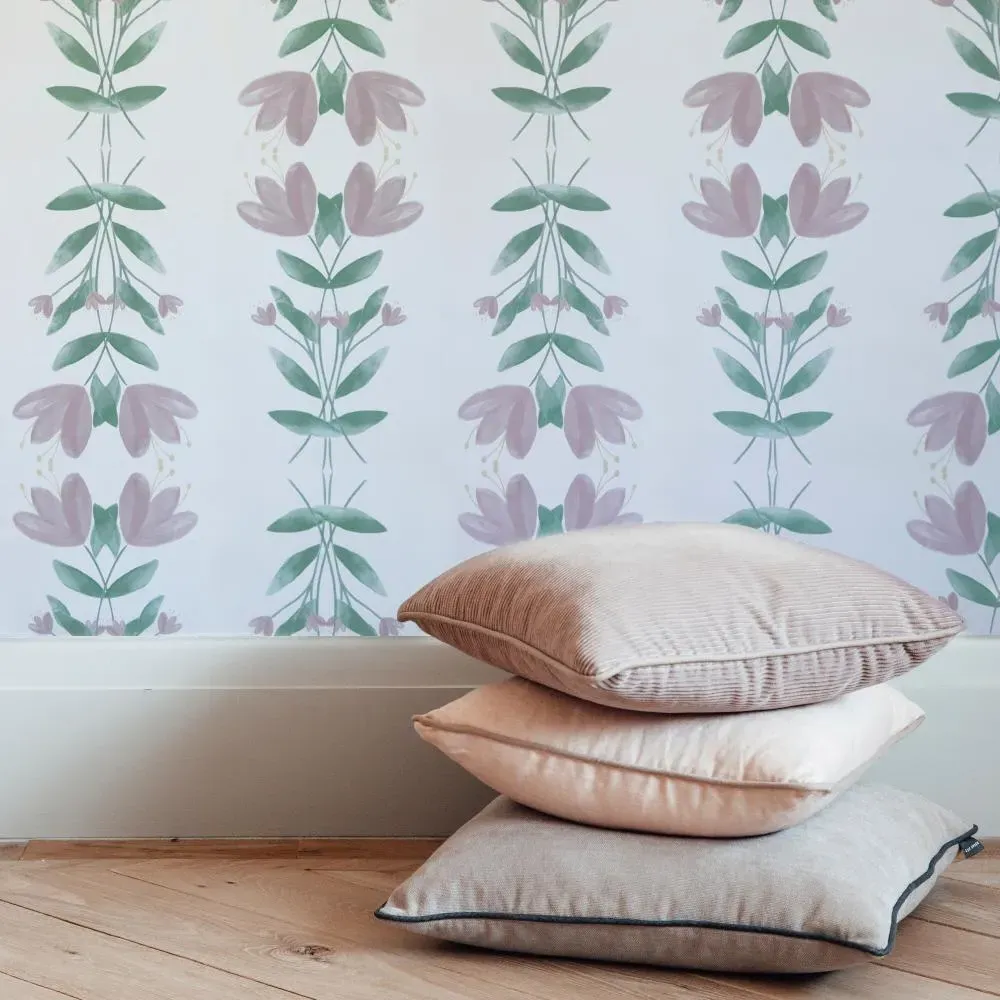 Tulip Mirror Wallpaper Roll - Floral Print