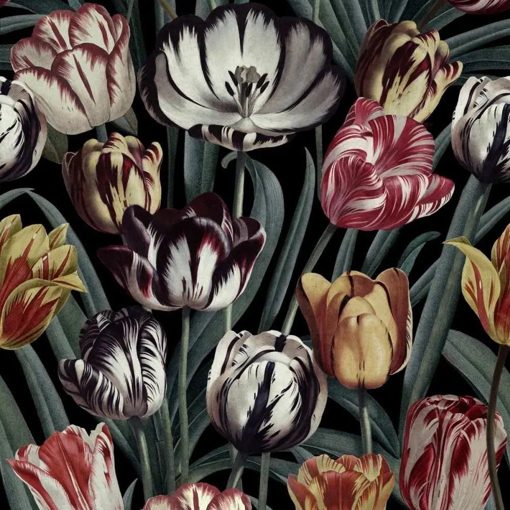 Tulipa Dark Wallpaper - Set of 3 Rolls