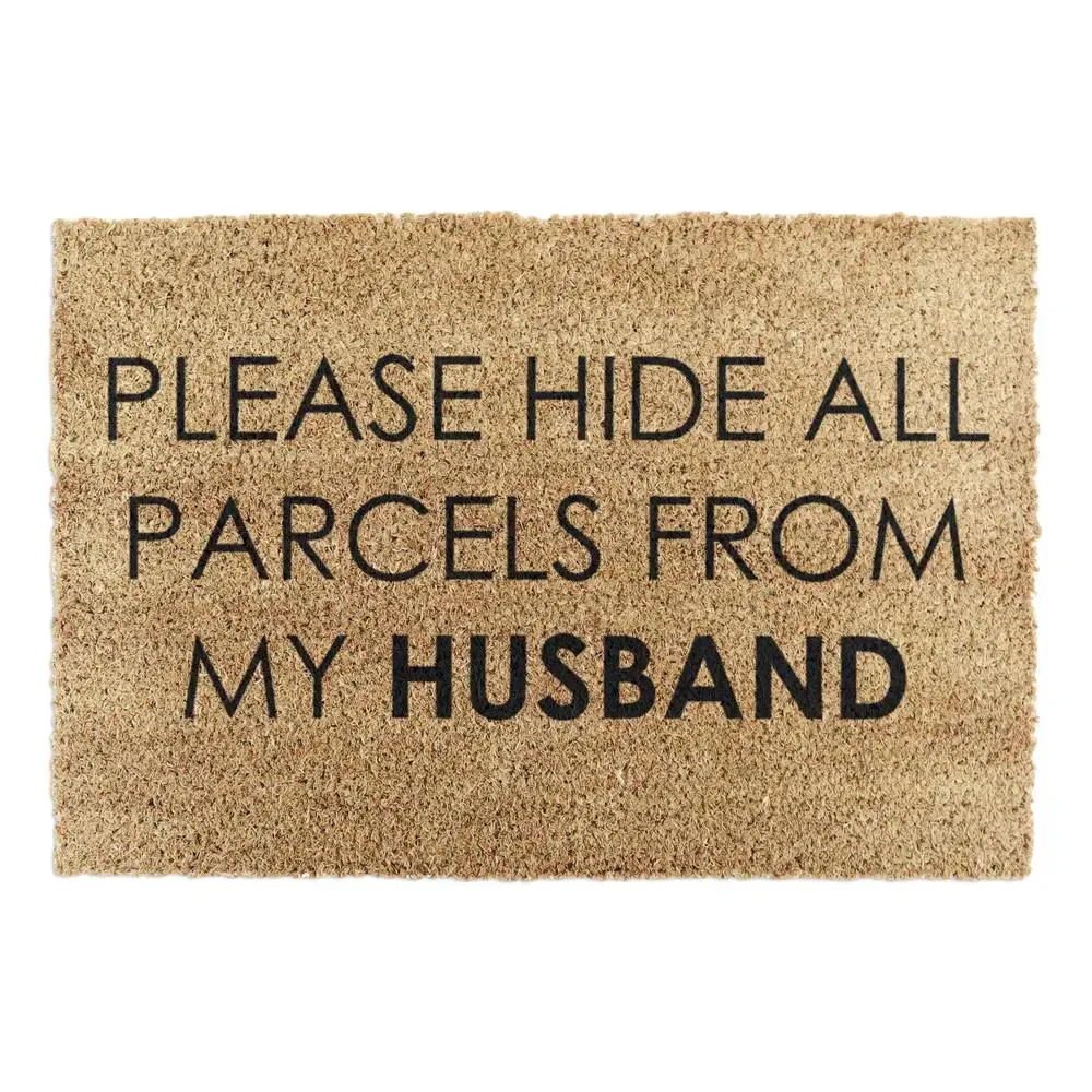 Typography Doormat with Humor - Black, Coir image