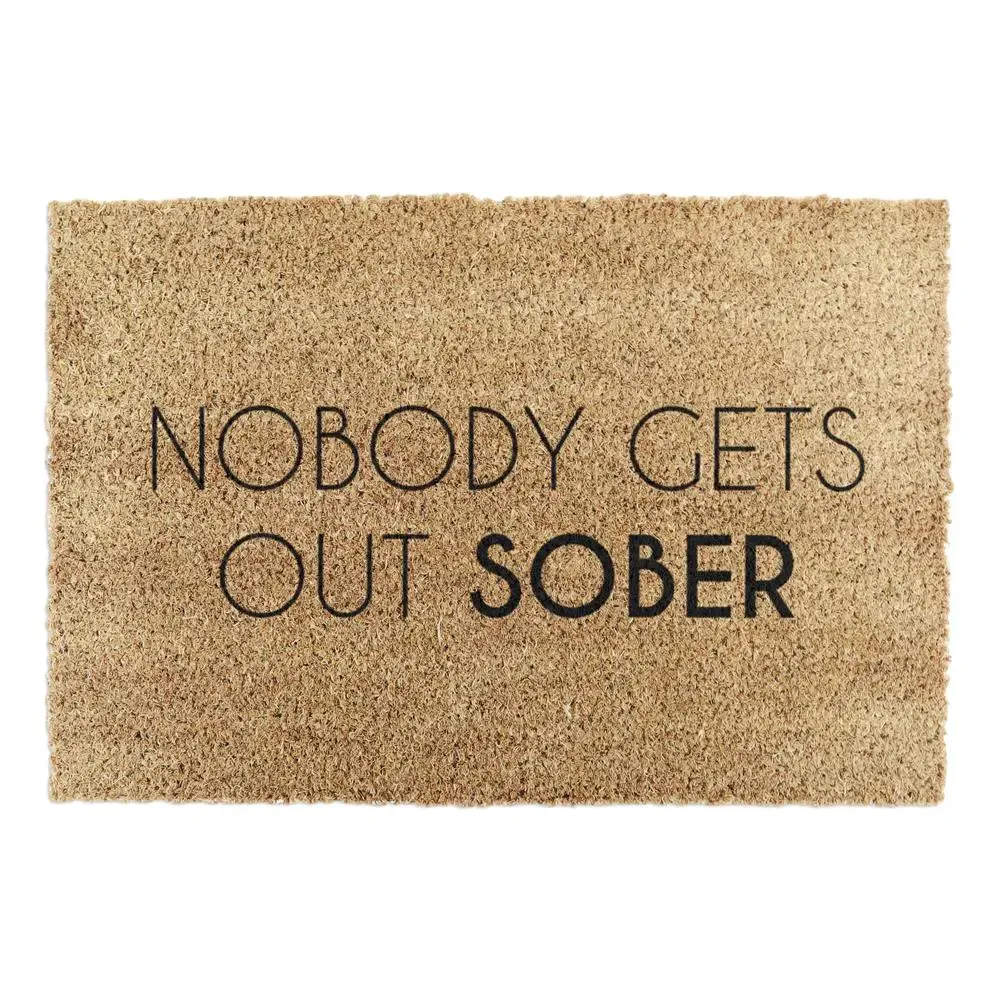 Typography Doormat with Slogan - Black, Coir image