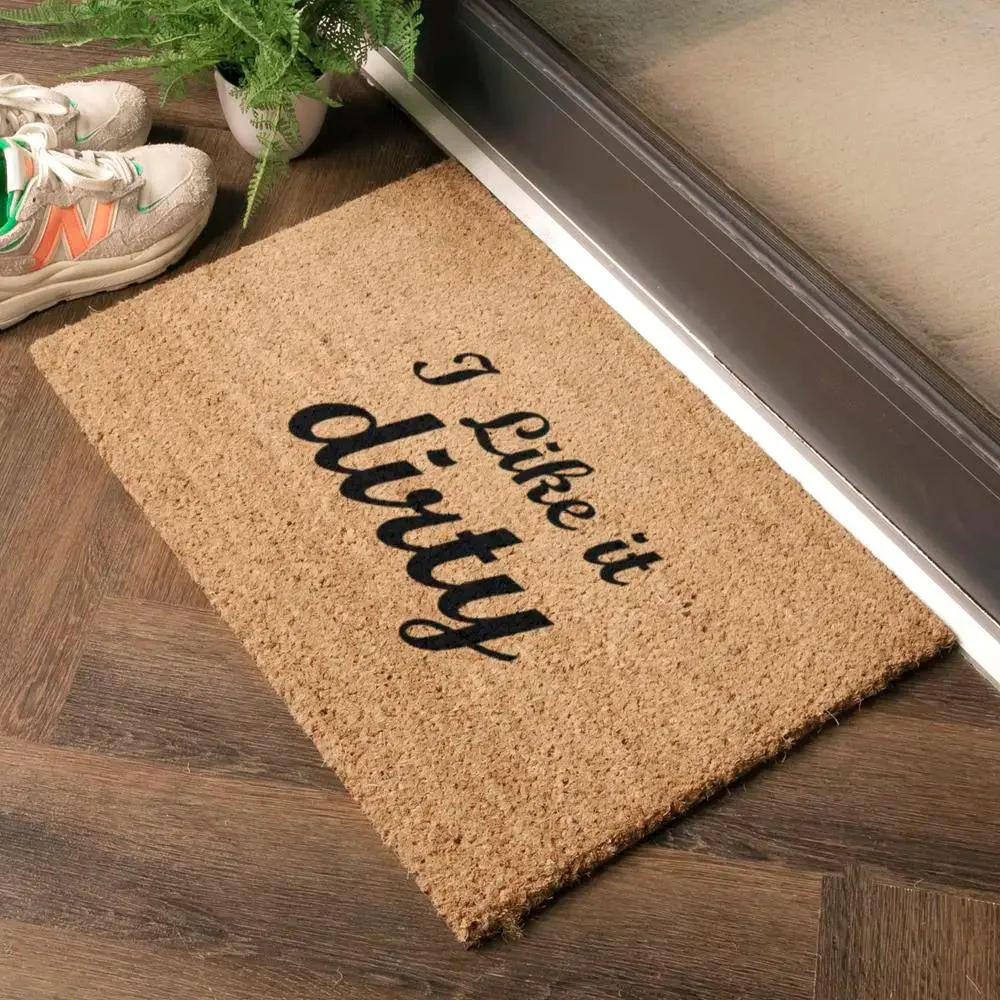 Typography Doormat with Text - Black, Coir
