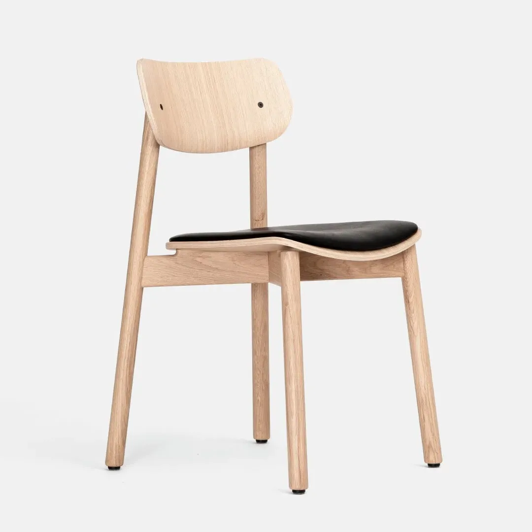 Upholstered Chair - Black, Leather