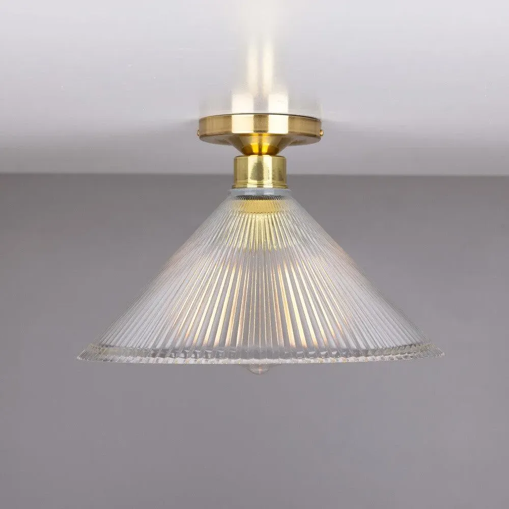 Vintage Flush Ceiling Light - Polished Brass