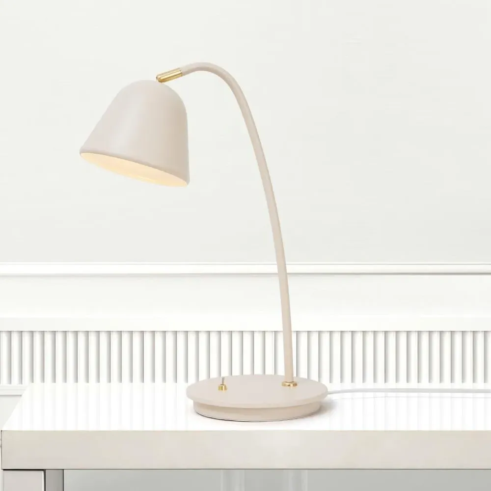 Vintage Table Lamp - Beige, Brass