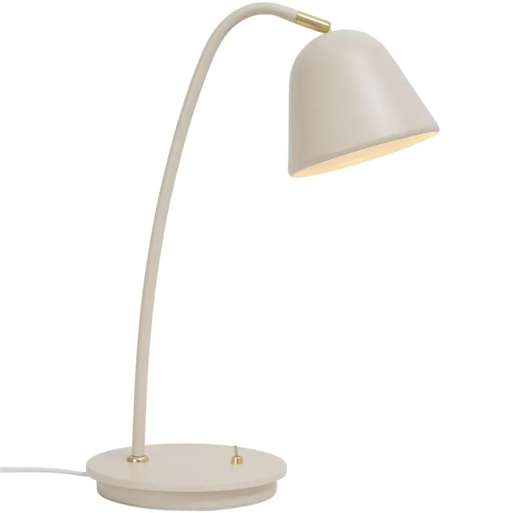Vintage Table Lamp - Beige, Brass