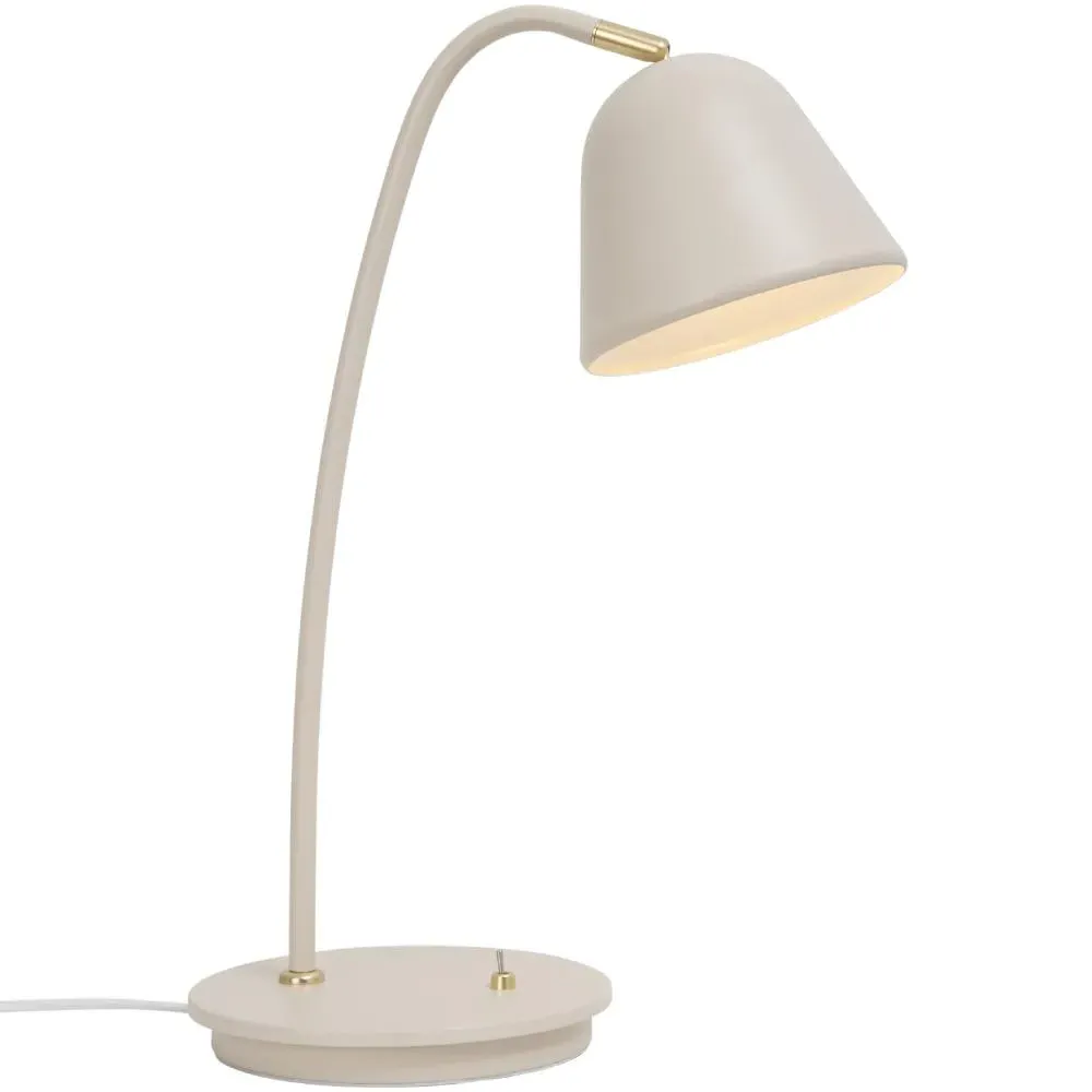 Vintage Table Lamp - Beige, Brass