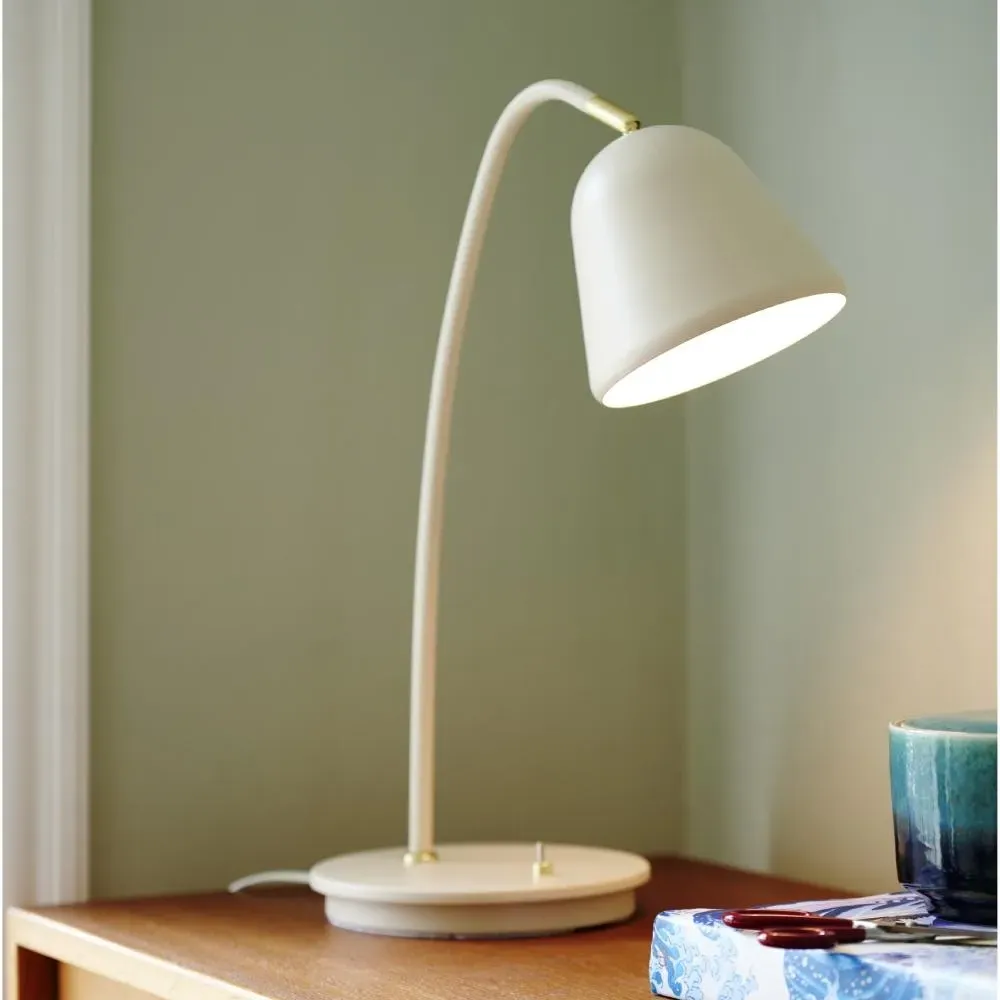 Vintage Table Lamp - Beige, Brass image