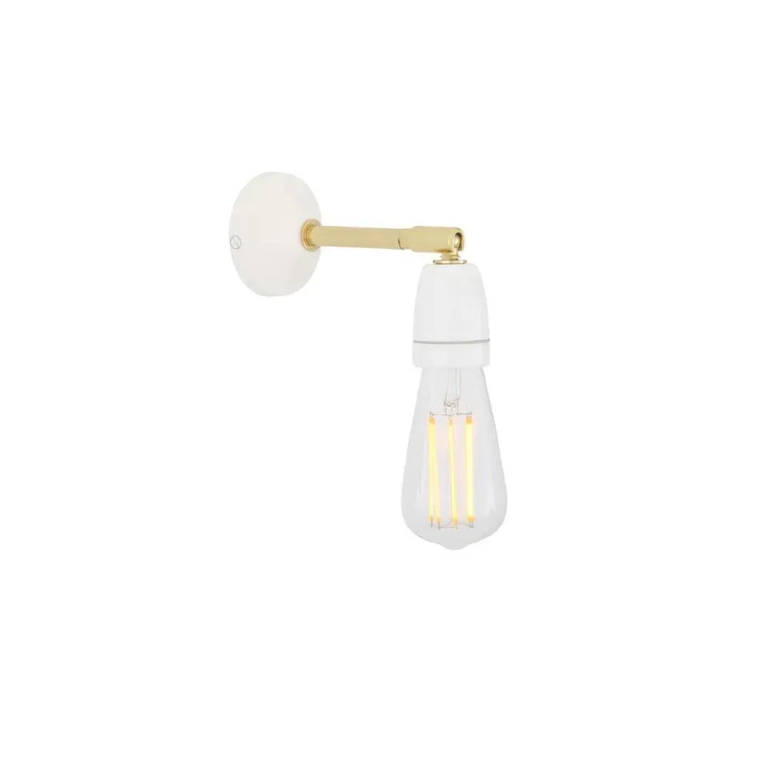 Wall Light with Brass Sleeve - White, Ceramic image