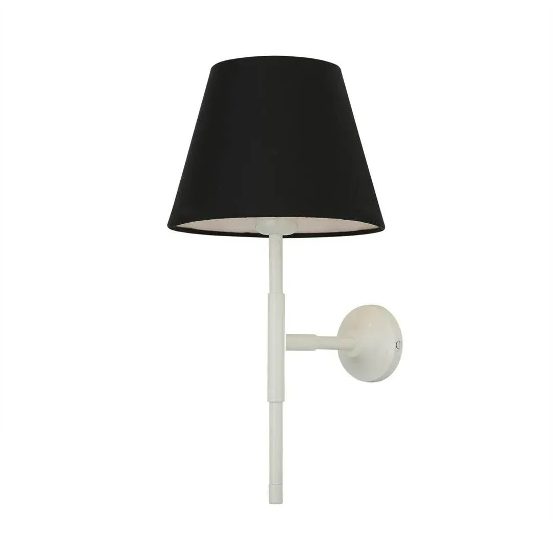 Wall Light with Fabric Shade - White, Fabric