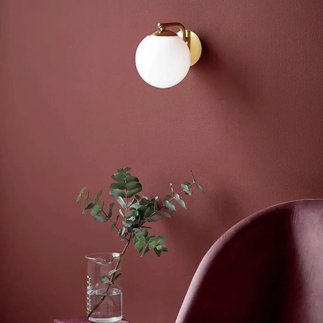 Wall Light with Glass Dome - Brass, Metal image