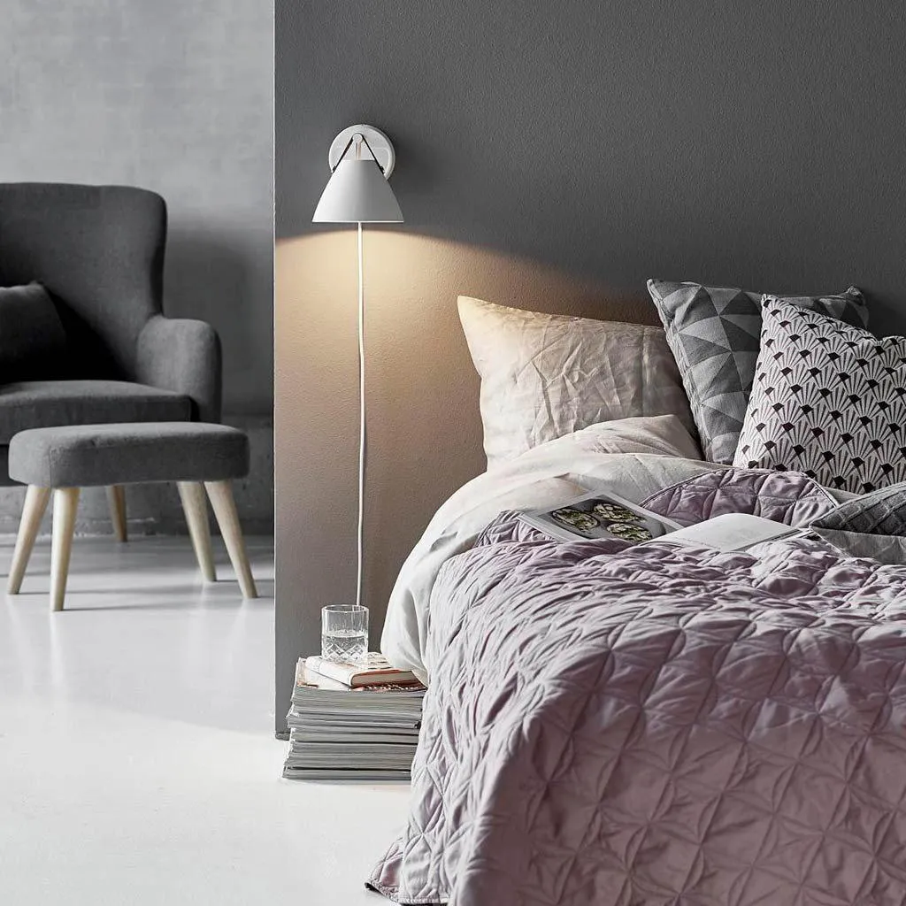 Wall Light with Leather Straps - White