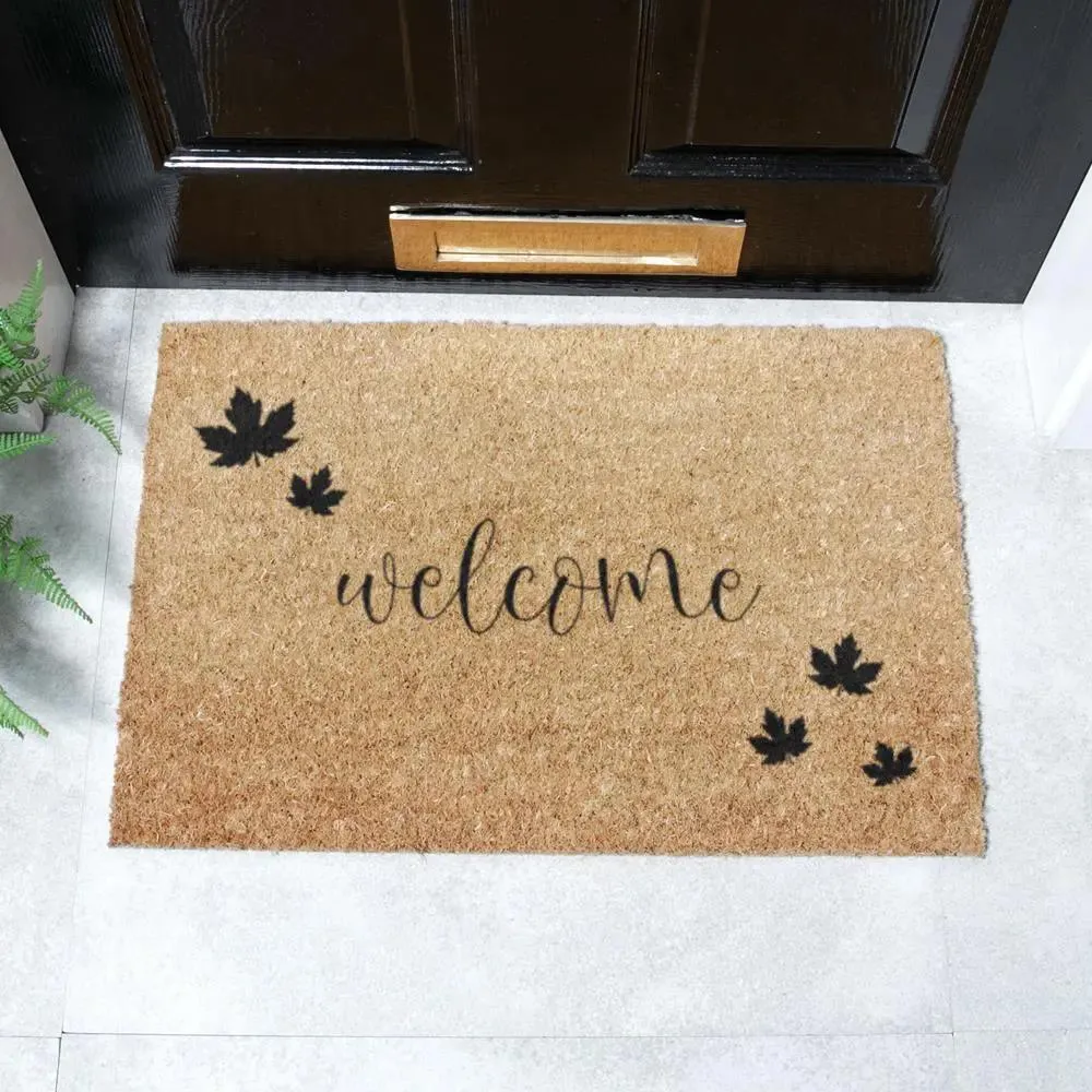 Welcome Leaf Doormat - Coir