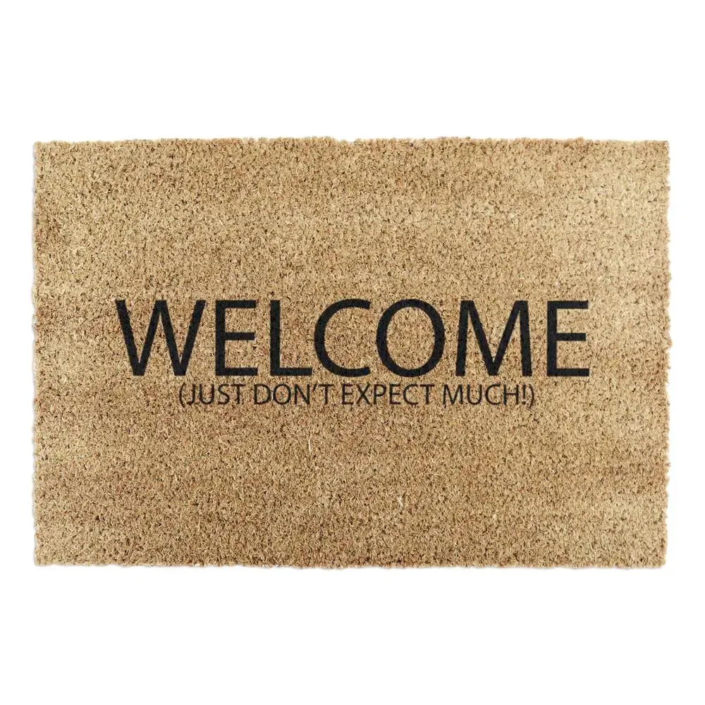 Welcome Typography Doormat - Black, Coir image