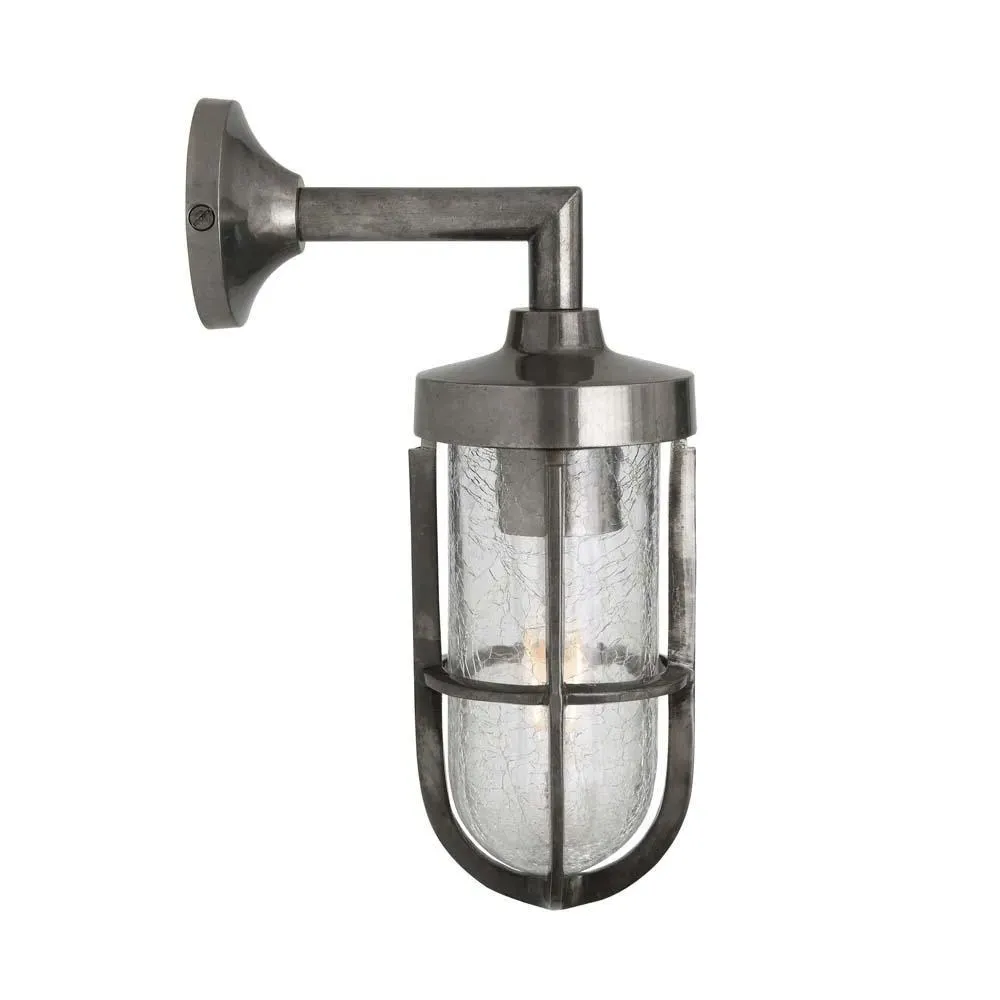 Well Glass Wall Light - Brass, Crackled Glass