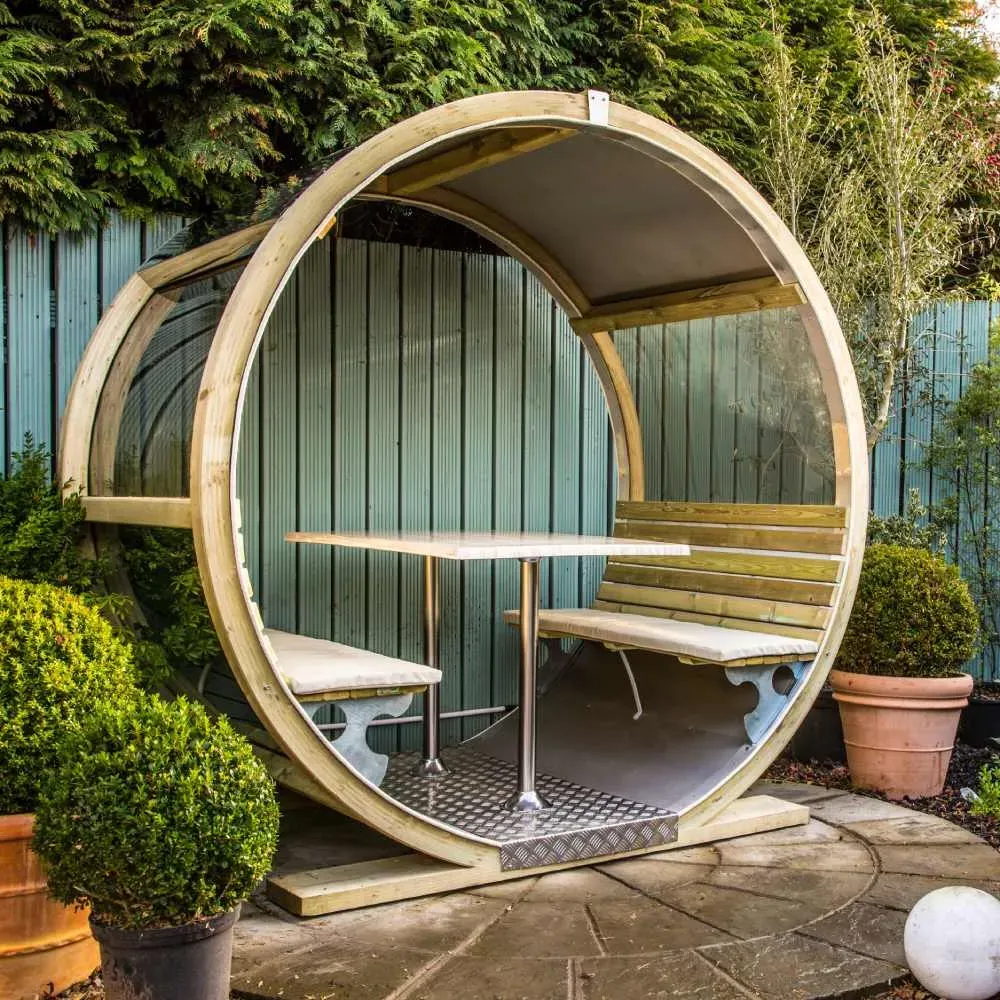 Wheel Bench Garden Shelter - Burgundy image