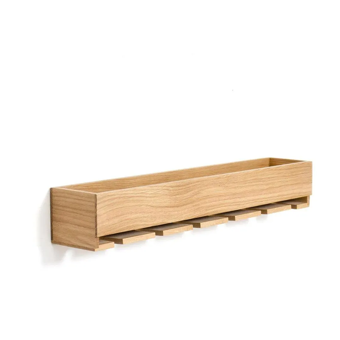 Wine Glass Holder Shelf - Oak Wood