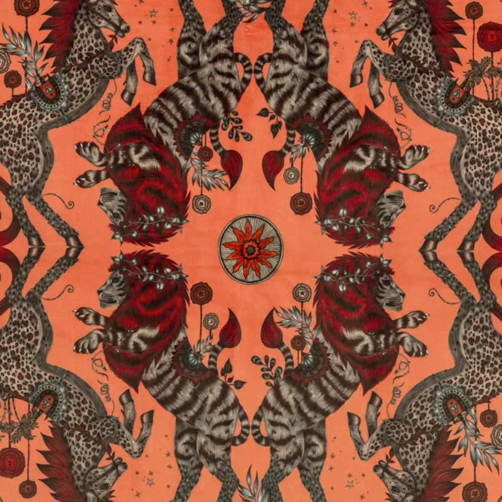 Wingback Armchair - Coral, Velvet