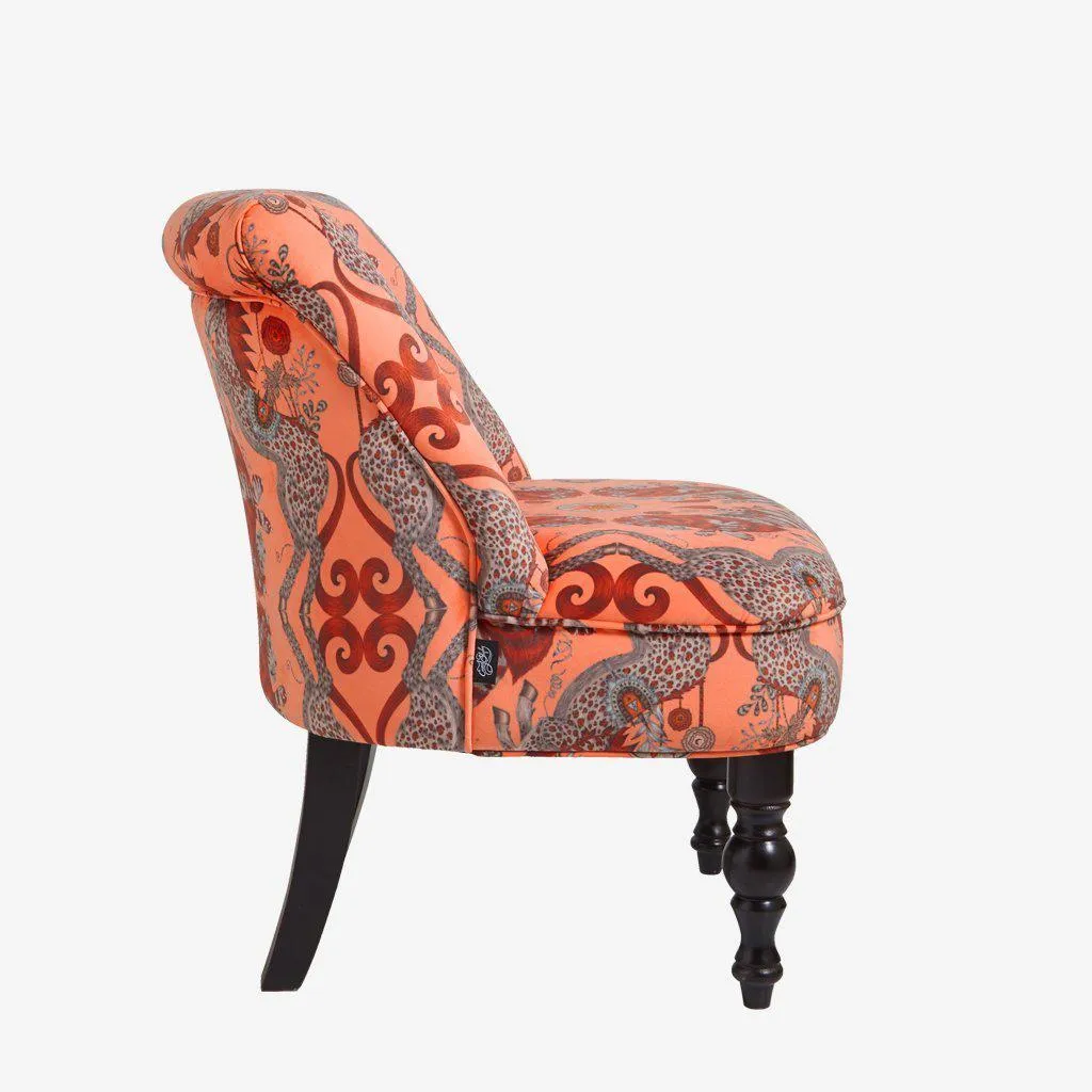 Wingback Armchair - Coral, Velvet