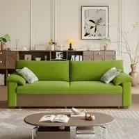 2-Seater Pull Out Sofa Bed with Storage - Solid Wood