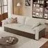 2-Seater Pull Out Sofa Bed with Storage - Solid Wood