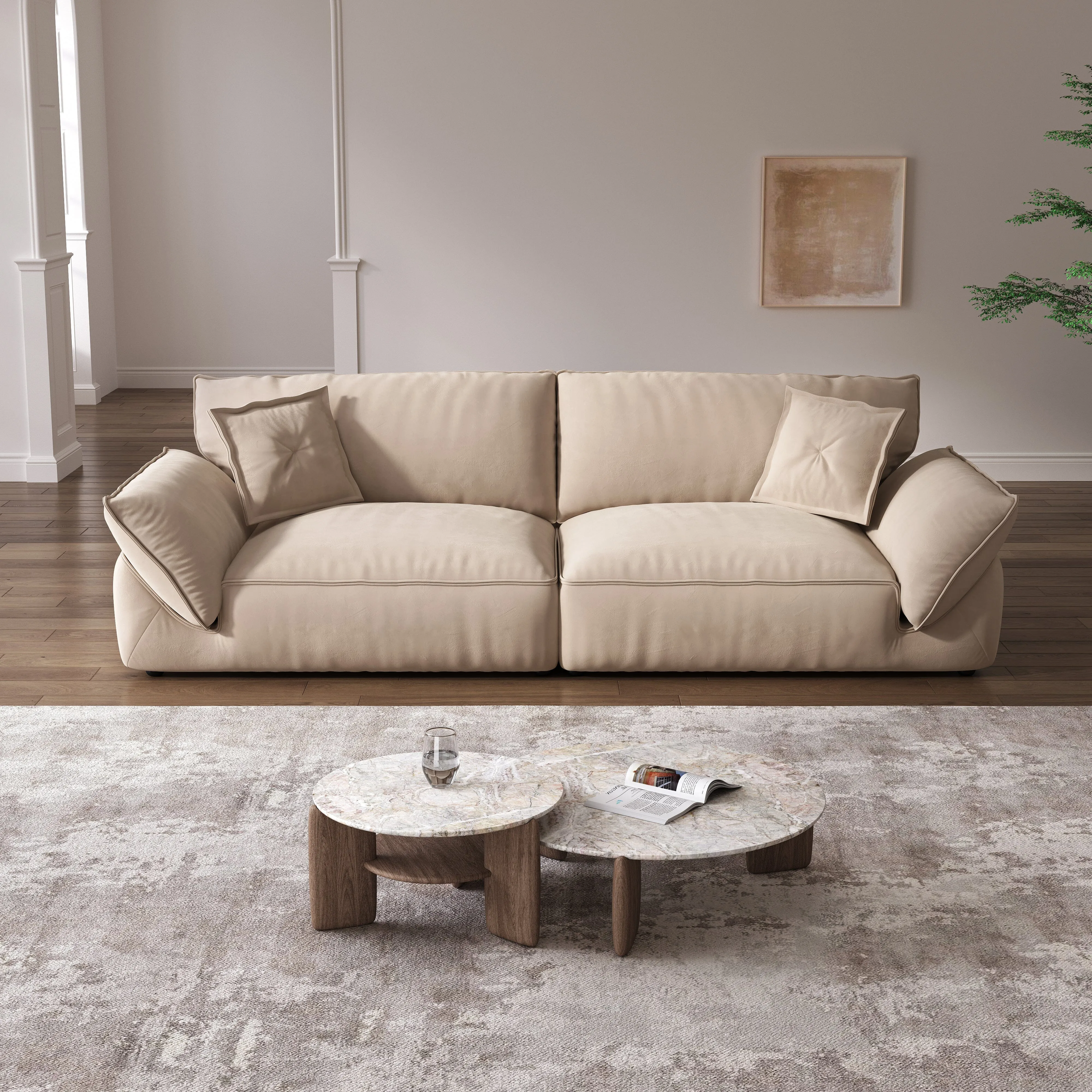 Cat-Scratch Resistant Corner Sofa - Beige