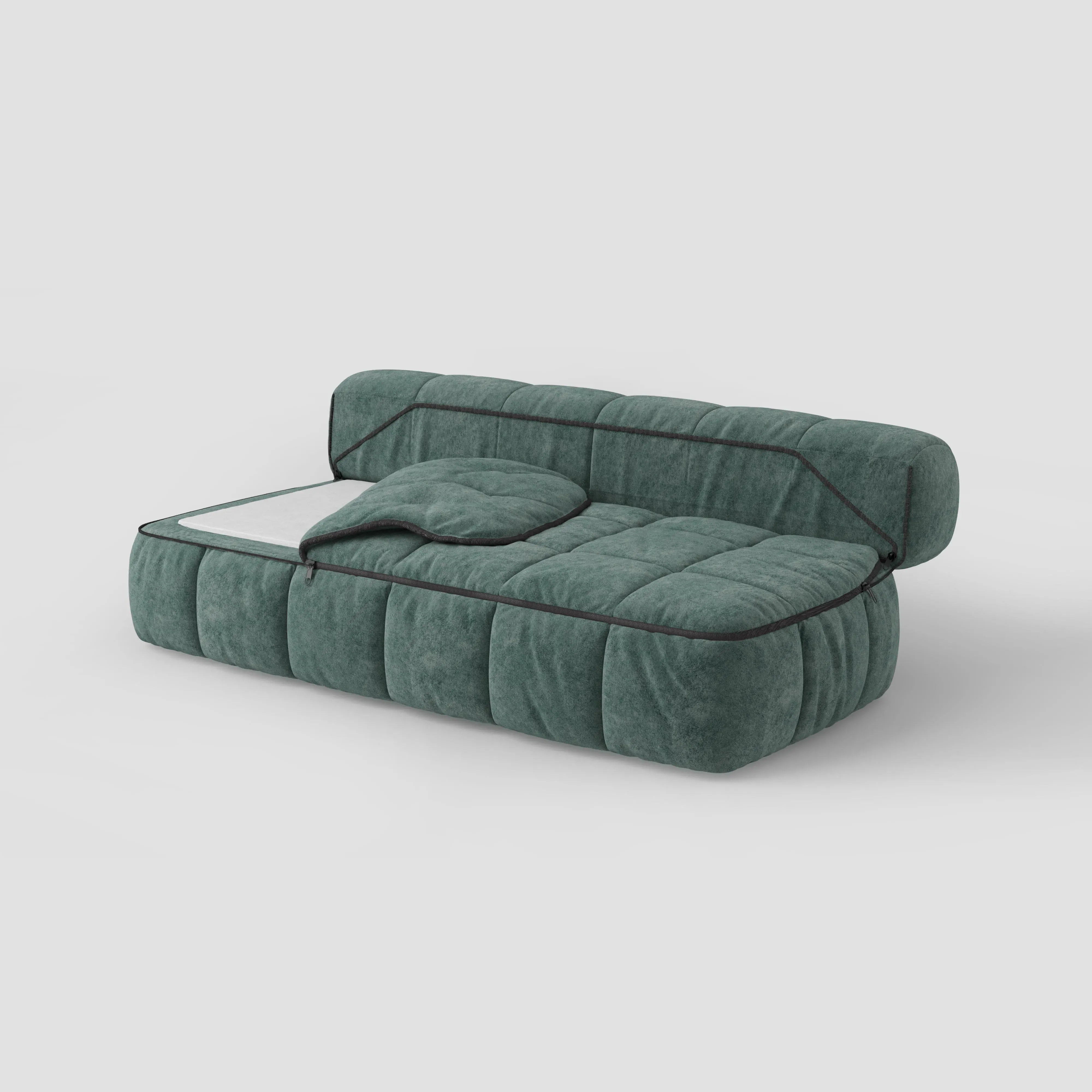 Convertible Sofa Bed with Sleeping Bag - Velvet product
