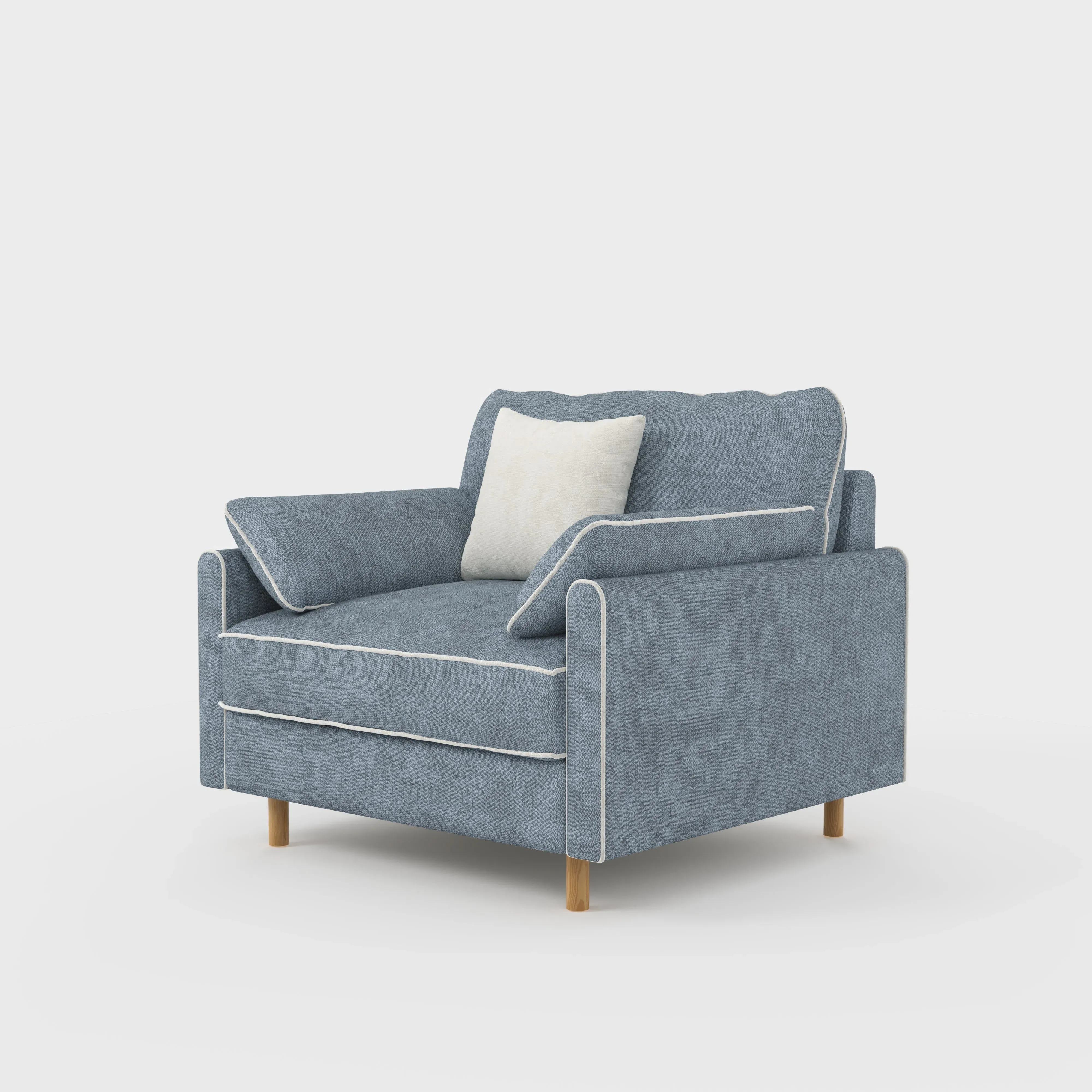 Cotton Linen Modular Sofa with Fringed Trim - Cotton-Linen product