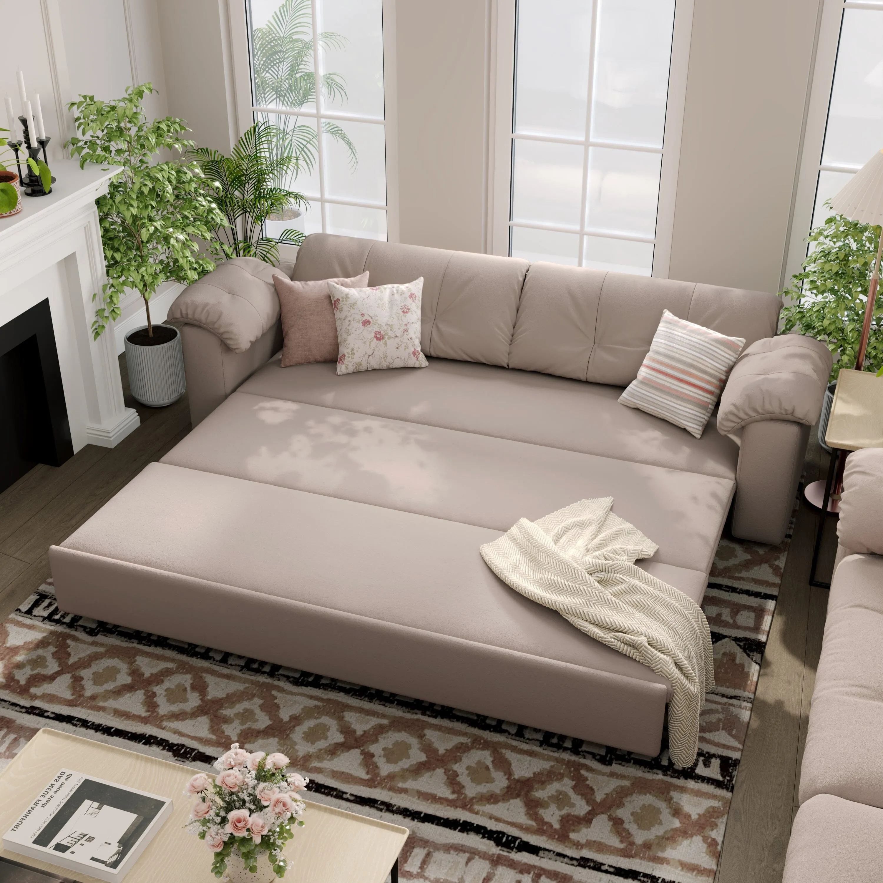 Cottonfy 3-Seater Sofa Bed with Storage - Velvet product
