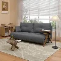 Foldable 3 Mode Sofa Bed - Matte Fabric, Solid Wood