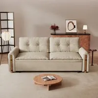 Pet Friendly Bamboo Sofa Bed with Storage - Velvet