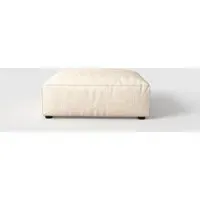 Tofu Block Fabric Down Sofa - Beige, Linen
