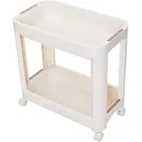 2-Tier Rolling Storage Cart - Cream White, Plastic alternate view