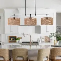 3-Shade Handwoven Pendant Light - Natural, Paper Rope