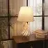 3D Spiral Vase Table Lamp with Fabric Shade - White, Ceramic